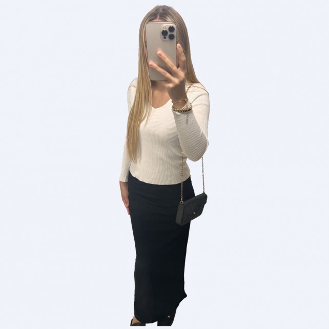 Jupe longue satinée