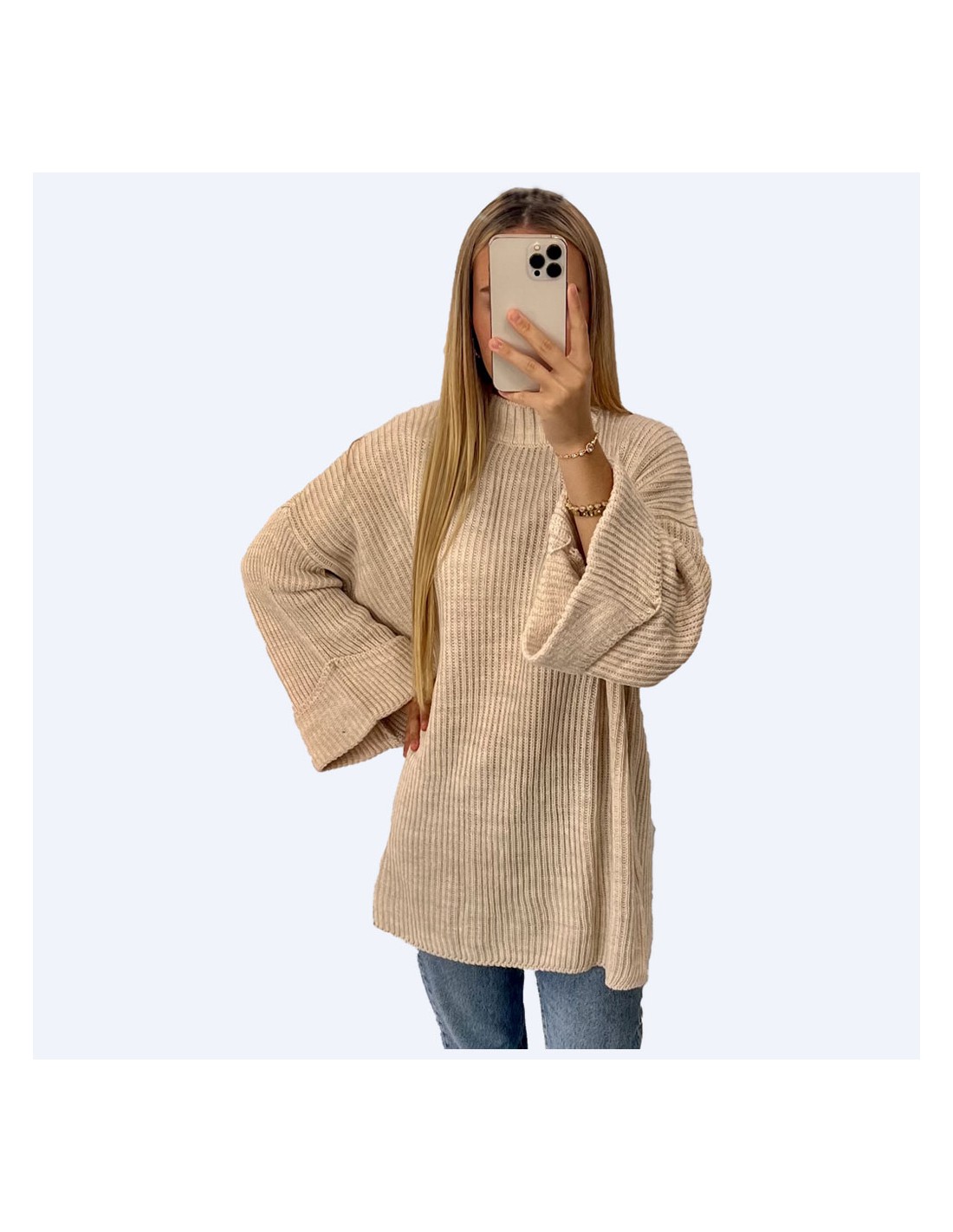 Pull discount maille oversize