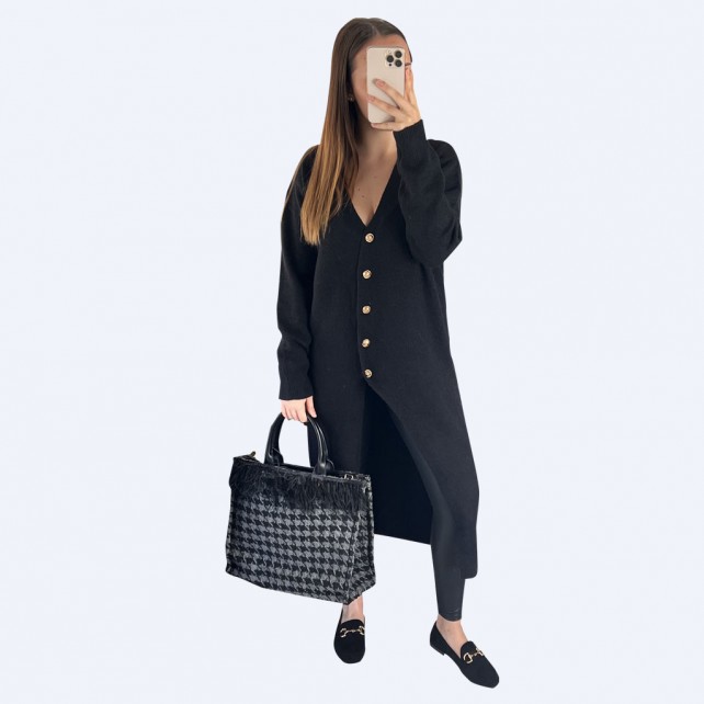 Gilet long boutonné