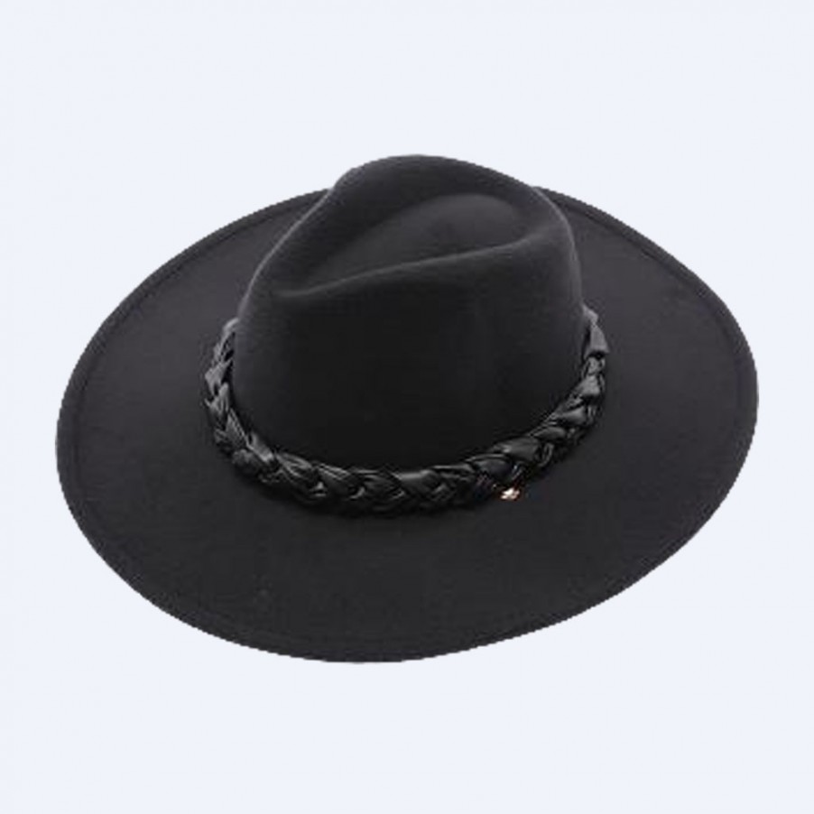 Chapeau feutrine tresse