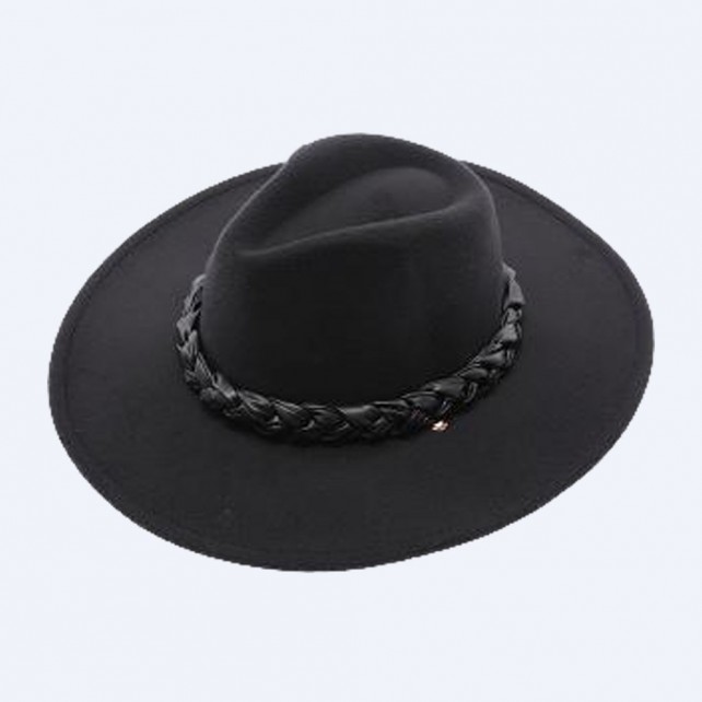 Chapeau feutrine tresse