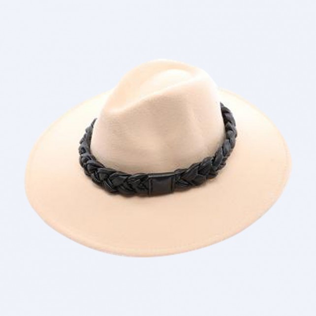 Chapeau feutrine tresse